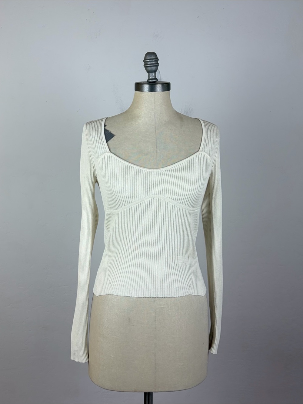 Frame Ivory Ribbed Knit Top - Picture 2 of 9